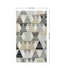 Cream Geometric Polyester 3 ft X 5 ft Machine Made Carpet