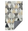 Cream Geometric Polyester 5 ft X 7 ft Machine Made Carpet