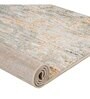 Cream Abstract Polyester 5 ft X 7 ft Machine Made Carpet