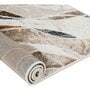 Cream Abstract Polyester 5 ft X 7 ft Machine Made Carpet