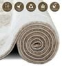 Cream Abstract Polypropylene 6 ft x 4 ft Machine Made Carpet