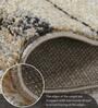 Cream Abstract Polypropylene 7 ft x 5 ft Machine Made Carpet