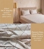 Cream Geometric Polycotton Double King Fitted Bedsheet With 2 Frill Pillow Covers