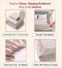 Cream Geometric Polycotton Double King Fitted Bedsheet With 2 Frill Pillow Covers