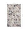 Cream Geometric Wool 3 ft X 5 ft Machine Made Carpet