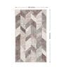 Cream Geometric Wool 4 Ft X 6 Ft Machine Made Carpet