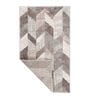 Cream Geometric Wool 4 Ft X 6 Ft Machine Made Carpet