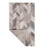 Cream Geometric Wool 4 Ft X 6 Ft Machine Made Carpet