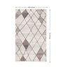 Cream Geometric Wool 4 Ft X 6 Ft Machine Made Carpet