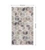 Cream Geometric Wool 5 ft X 7 ft Machine Made Carpet