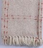 Cream Acrylic Striped 80x60 Inches Sofa Throw