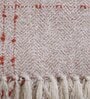 Cream Acrylic Striped 80x60 Inches Sofa Throw