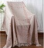 Cream Acrylic Striped 80x60 Inches Sofa Throw