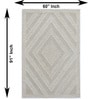 Cream Geometric Wool And Cotton 5 X 8 Ft Hand Tufted Carpet