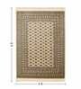 Cream and Beige Persian 4x6 Feet Machine Made Carpet