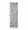 Cream and Blue Geometric 2x3 Feet Machine Made Runner