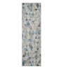Cream and Blue Geometric 2x3 Feet Machine Made Runner