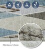 Cream and Blue Geometric 2x7 Feet Machine Made Runner