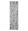 Cream and Blue Geometric 2x7 Feet Machine Made Runner