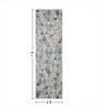 Cream and Blue Geometric 2x7 Feet Machine Made Runner