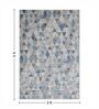 Cream and Blue Geometric 3x5 Feet Machine Made Carpet