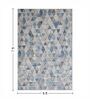 Cream and Blue Geometric 5x7 Feet Machine Made Carpet