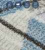 Cream and Blue Geometric 5x7 Feet Machine Made Carpet