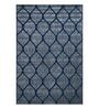 Cream and Blue Moroccan 4x6 Feet Machine Made Carpet