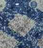 Cream and Blue Moroccan 4x6 Feet Machine Made Carpet