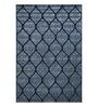 Cream and Blue Moroccan 5x7 Feet Machine Made Carpet