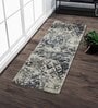 Cream and Blue Persian 2x7 Feet Machine Made Runner