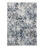 Cream and Blue Persian 3x5 Feet Machine Made Carpet