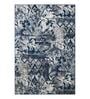 Cream and Blue Persian 4x6 Feet Machine Made Carpet