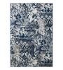 Cream and Blue Persian 5x7 Feet Machine Made Carpet