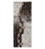 Cream and Brown Geometrical Polypropylene 5 ft x 2.5 ft Machine Made Runner