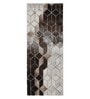 Cream and Brown Geometrical Polypropylene 5 ft x 2 ft Machine Made Runner