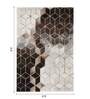 Cream and Brown Geometrical Polypropylene 6 ft x 4 ft Machine Made Carpet