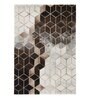 Cream and Brown Geometrical Polypropylene 7 ft x 5 ft Machine Made Carpet