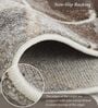 Cream and Brown Geometrical Polypropylene 7 ft x 5 ft Machine Made Carpet