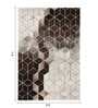 Cream and Brown Geometrical Polypropylene 7 ft x 5 ft Machine Made Carpet