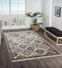 Cream and Brown Persian 3x5 Feet Machine Made Carpet
