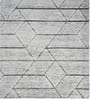 Grey 3D Geometric Wool And Cotton 5 X 8 Ft Hand Tufted Carpet