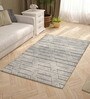 Grey 3D Geometric Wool And Cotton 5 X 8 Ft Hand Tufted Carpet