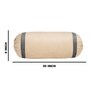 Cream and Dark Grey Stripes TC Velevt 2 Bolster Covers