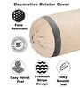 Cream and Dark Grey Stripes TC Velevt 2 Bolster Covers