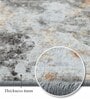 Cream and Grey Abstract 4x6 Feet Machine Made Carpet