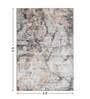 Cream and Grey Abstract 4x6 Feet Machine Made Carpet
