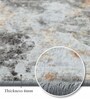Cream and Grey Abstract 5x7 Feet Machine Made Carpet
