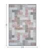Cream and Grey Geometric 3x5 Feet Machine Made Carpet