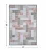 Cream and Grey Geometric 4x6 Feet Machine Made Carpet